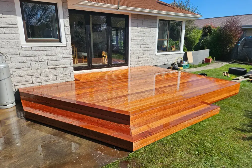 New Kwila hardwood deck built by Deck Builders Christchurch at a Christchurch home